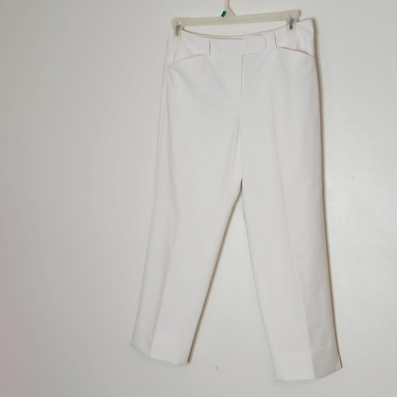 NEW Talbots Cotton Straight Leg Pants Classic Crop Split Hem Preppy Summer Chic - Picture 12 of 13